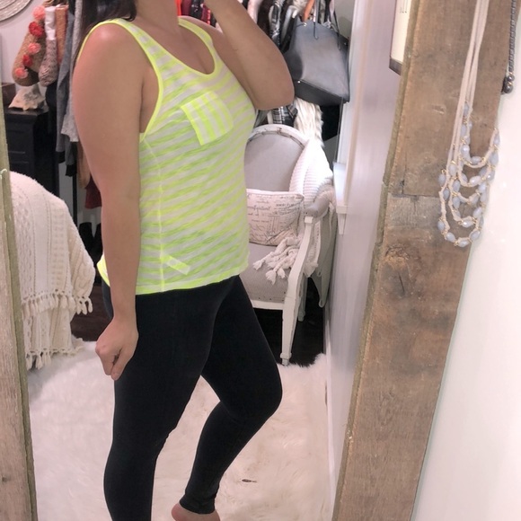 CALVIN KLEIN size large neon yellow cozy tank top - Picture 2 of 3